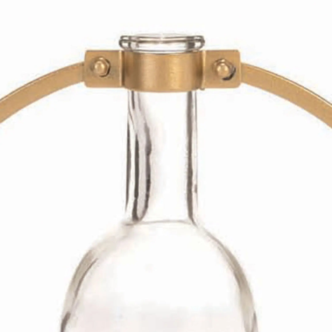 Capstone Floating Glass and Brass Metal Bud Vase