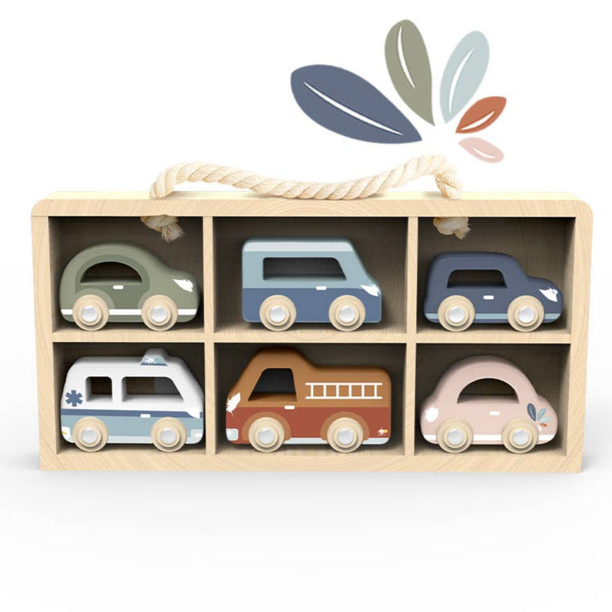 Car Display Case w/ 6 Vehicles