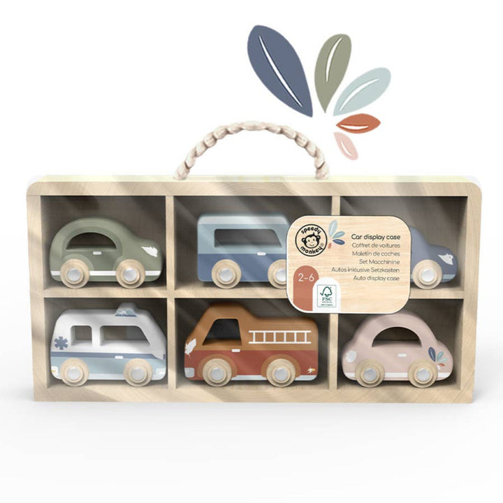 Car Display Case w/ 6 Vehicles