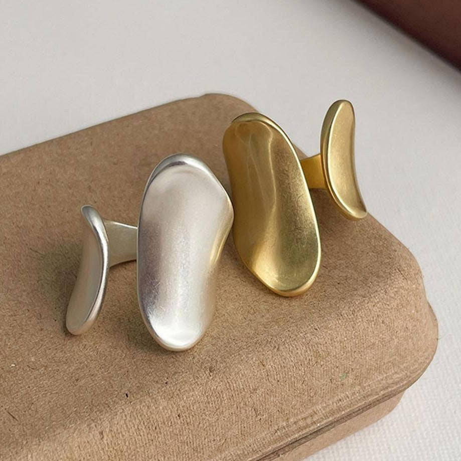 Chunky Irregular Geometric Open Adjustable Ring