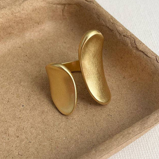 Chunky Irregular Geometric Open Adjustable Ring