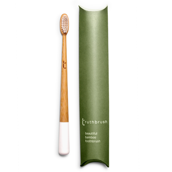 Cloud White Truthbrush with Medium Castor Oil Bristles