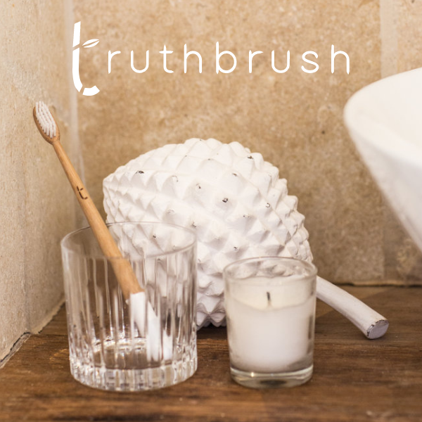 Cloud White Truthbrush with Medium Castor Oil Bristles