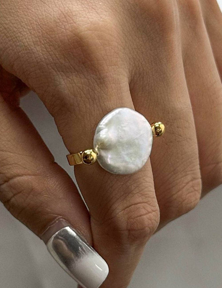 Danity Gold Plated Pearl Ring