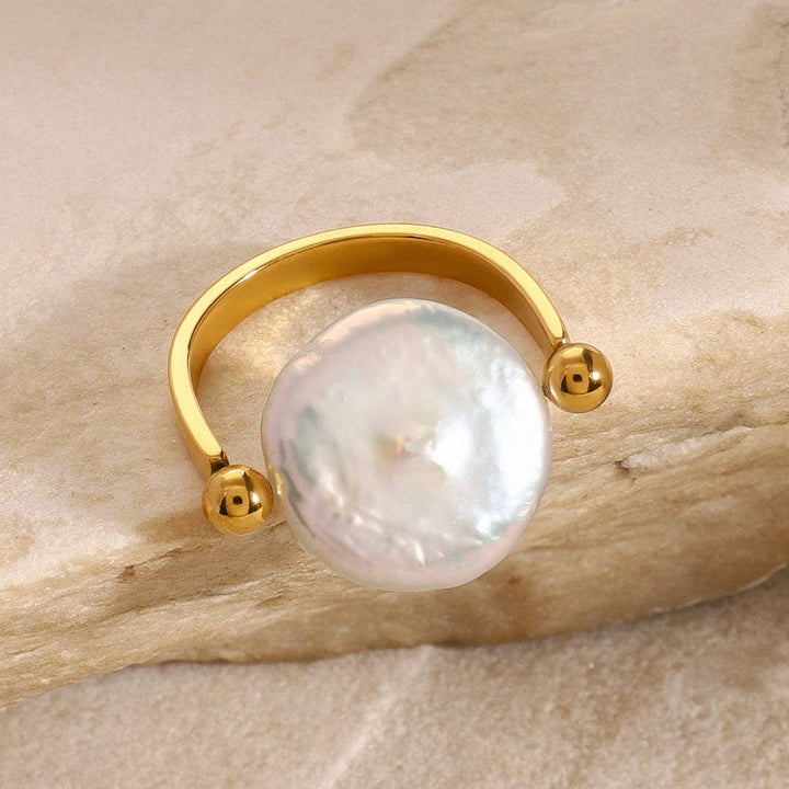 Danity Gold Plated Pearl Ring