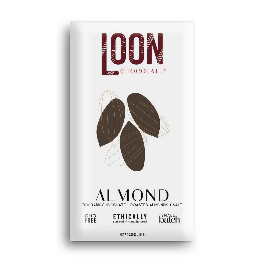 Dark Chocolate with Almond Loon Chocolate Bar