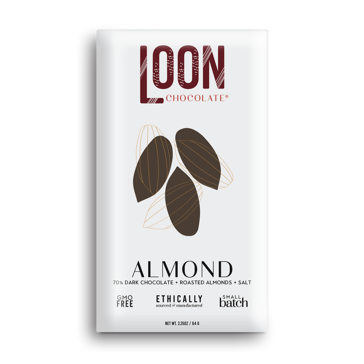 Dark Chocolate with Almond Loon Chocolate Bar