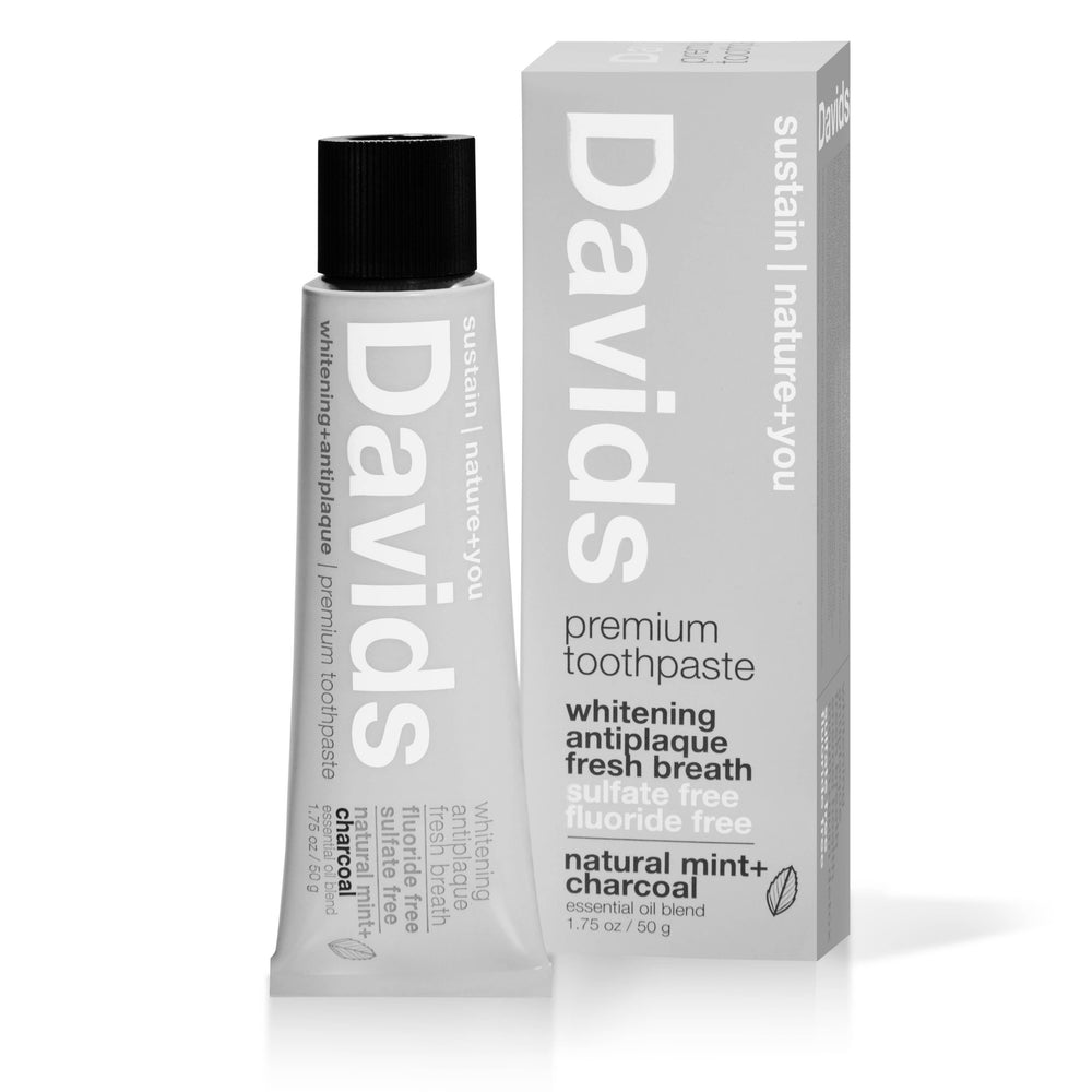 Davids Travel Size Toothpaste  /  Charcoal+Peppermint