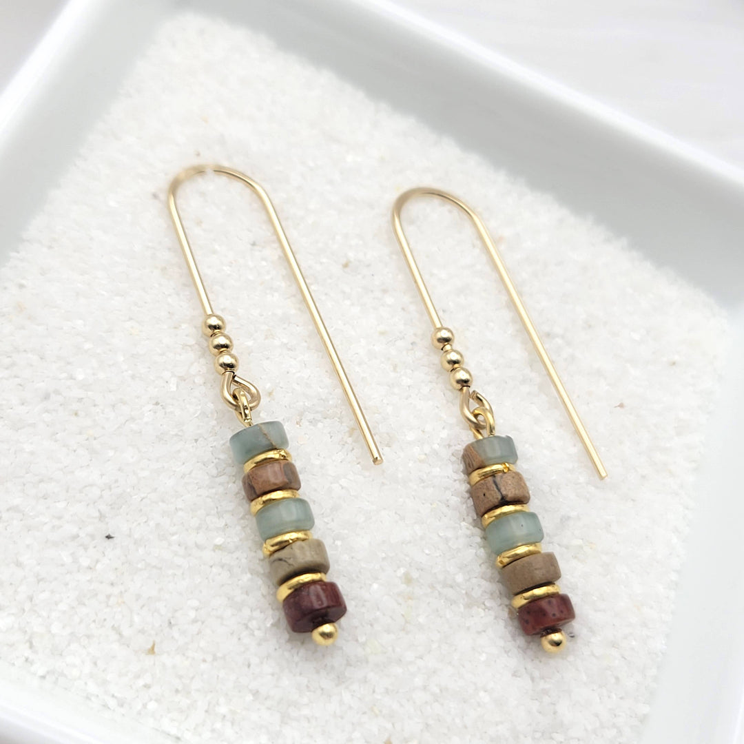 Earth Tone Beads and 14K Gold Filled Earrings
