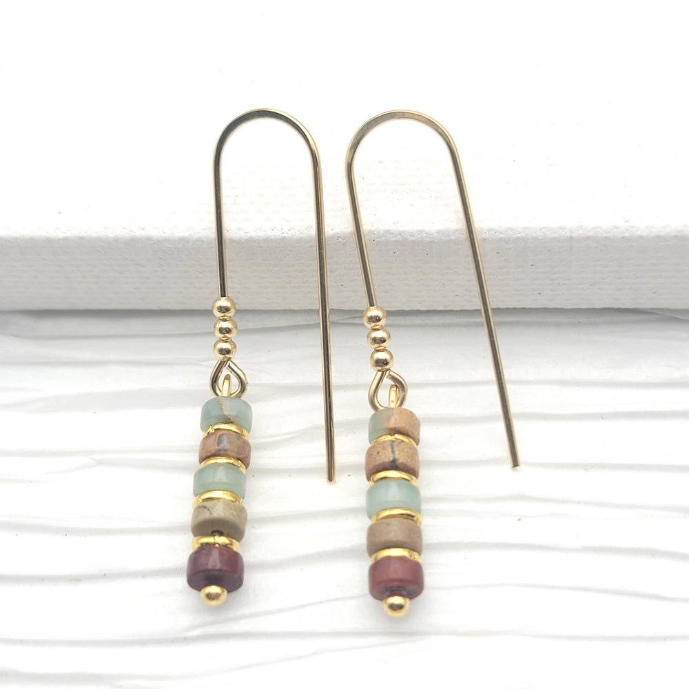 Earth Tone Beads and 14K Gold Filled Earrings