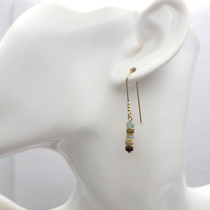 Earth Tone Beads and 14K Gold Filled Earrings