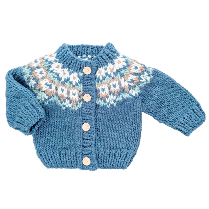 Fairisle Slate Cardigan Sweater