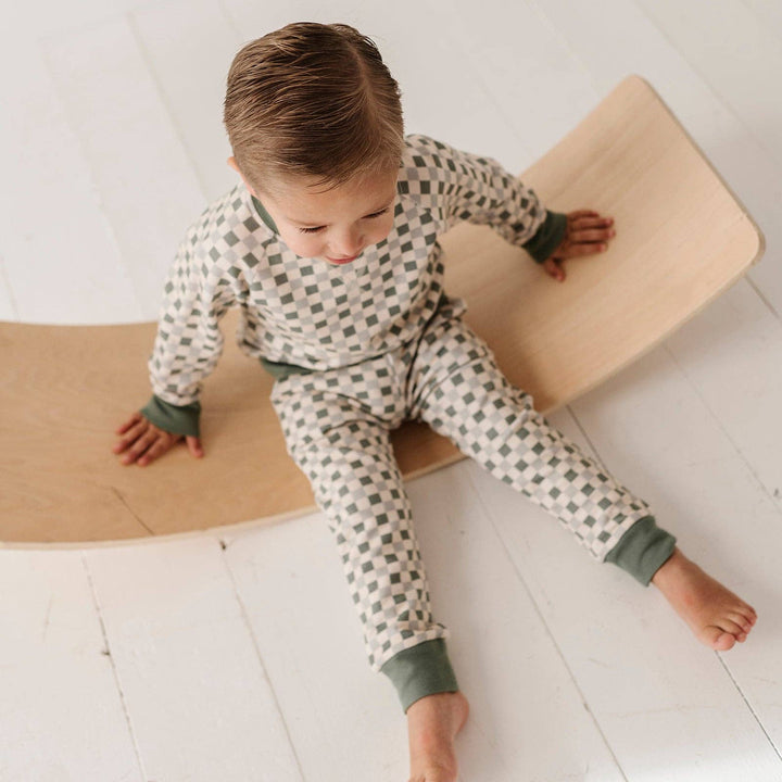 Fern Checked Bamboo Fleece Sweatpants