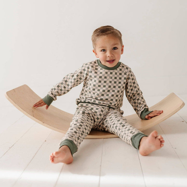 Fern Checked Bamboo Fleece Sweatpants