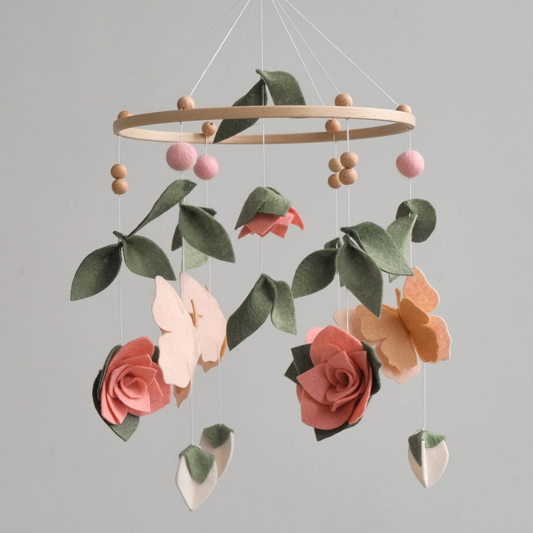 Floral Nursery Butterfly Baby Crib Mobile