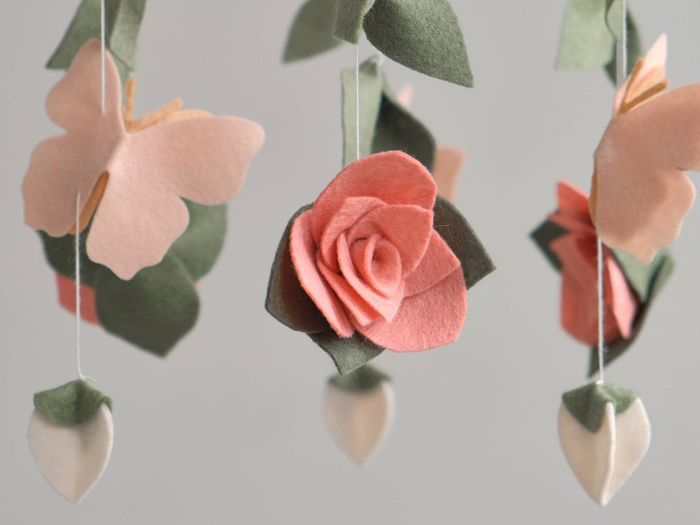 Floral Nursery Butterfly Baby Crib Mobile