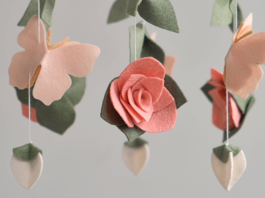 Floral Nursery Butterfly Baby Crib Mobile