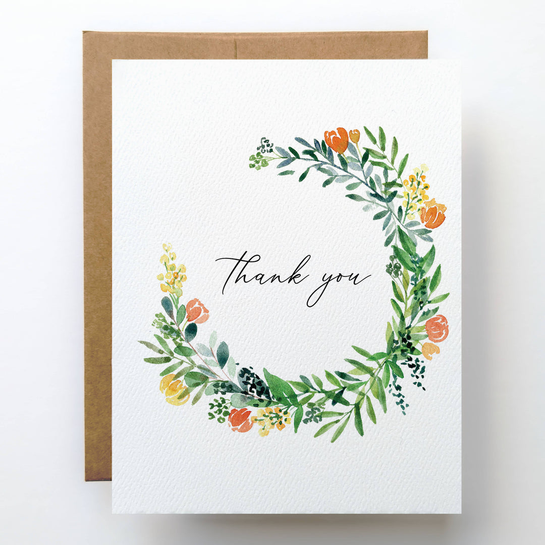Floral Thank You Card | Wildflower Wreath