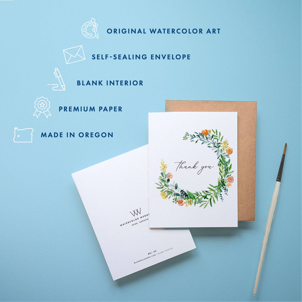 Floral Thank You Card | Wildflower Wreath