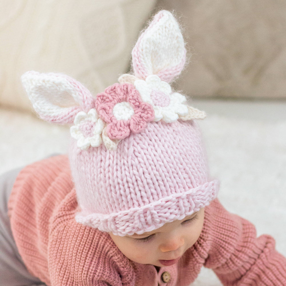 Flower Bunny Beanie Blush Mono Beanie