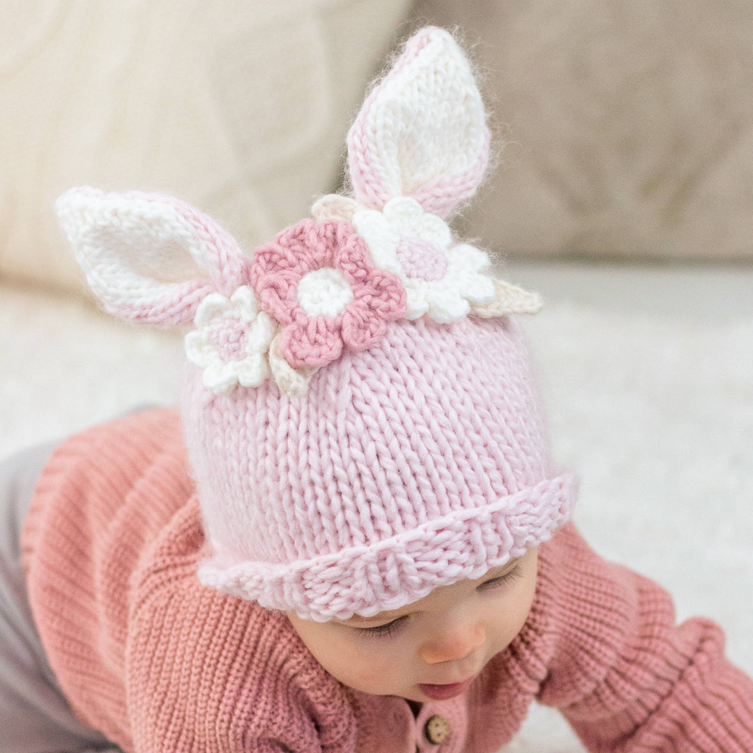Flower Bunny Beanie Blush Mono Beanie
