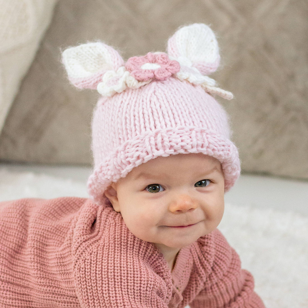 Flower Bunny Beanie Blush Mono Beanie