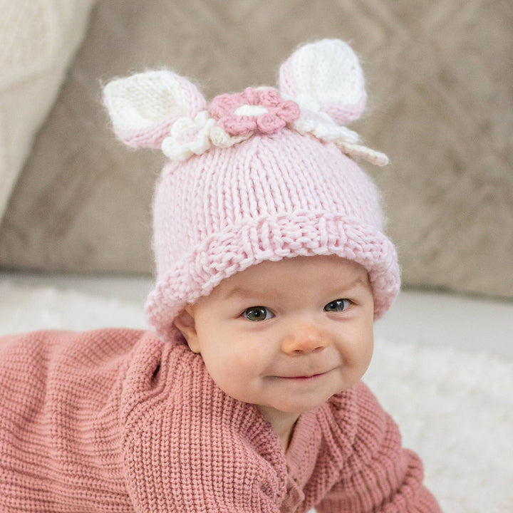 Flower Bunny Beanie Blush Mono Beanie