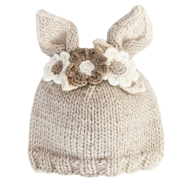 Flower Bunny Beanie Oatmeal Flower Beanie