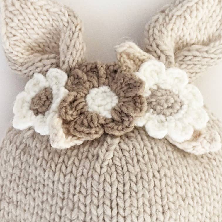 Flower Bunny Beanie Oatmeal Flower Beanie
