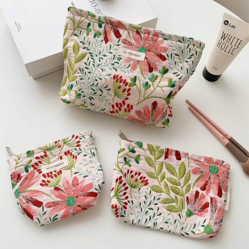 Flower Print Makeup Bag in 3 sizes
