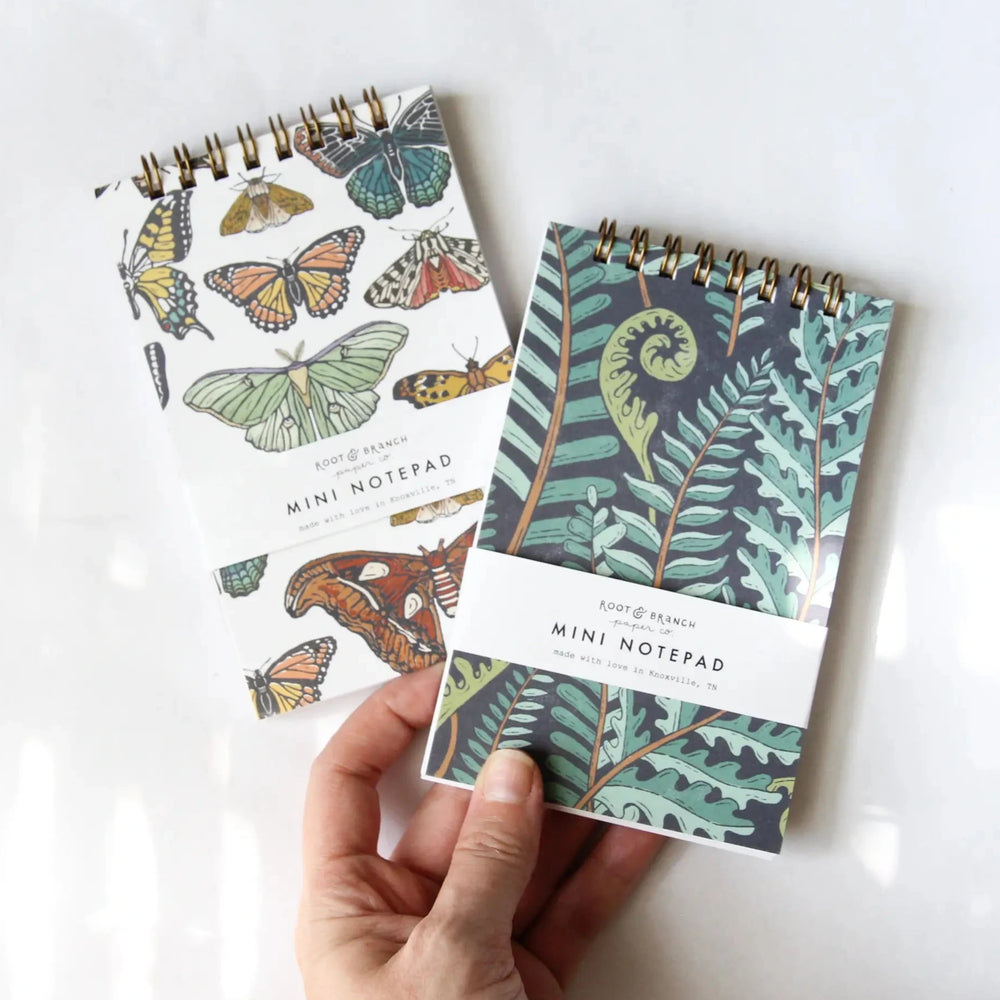 Forest Fern Mini Spiral Notepad by Root & Branch, stationery, botanical stationery, fern notebook