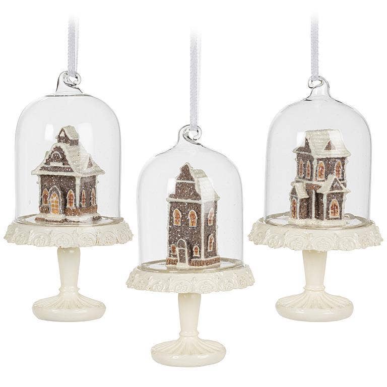 Gingerbread House Domes Ornament