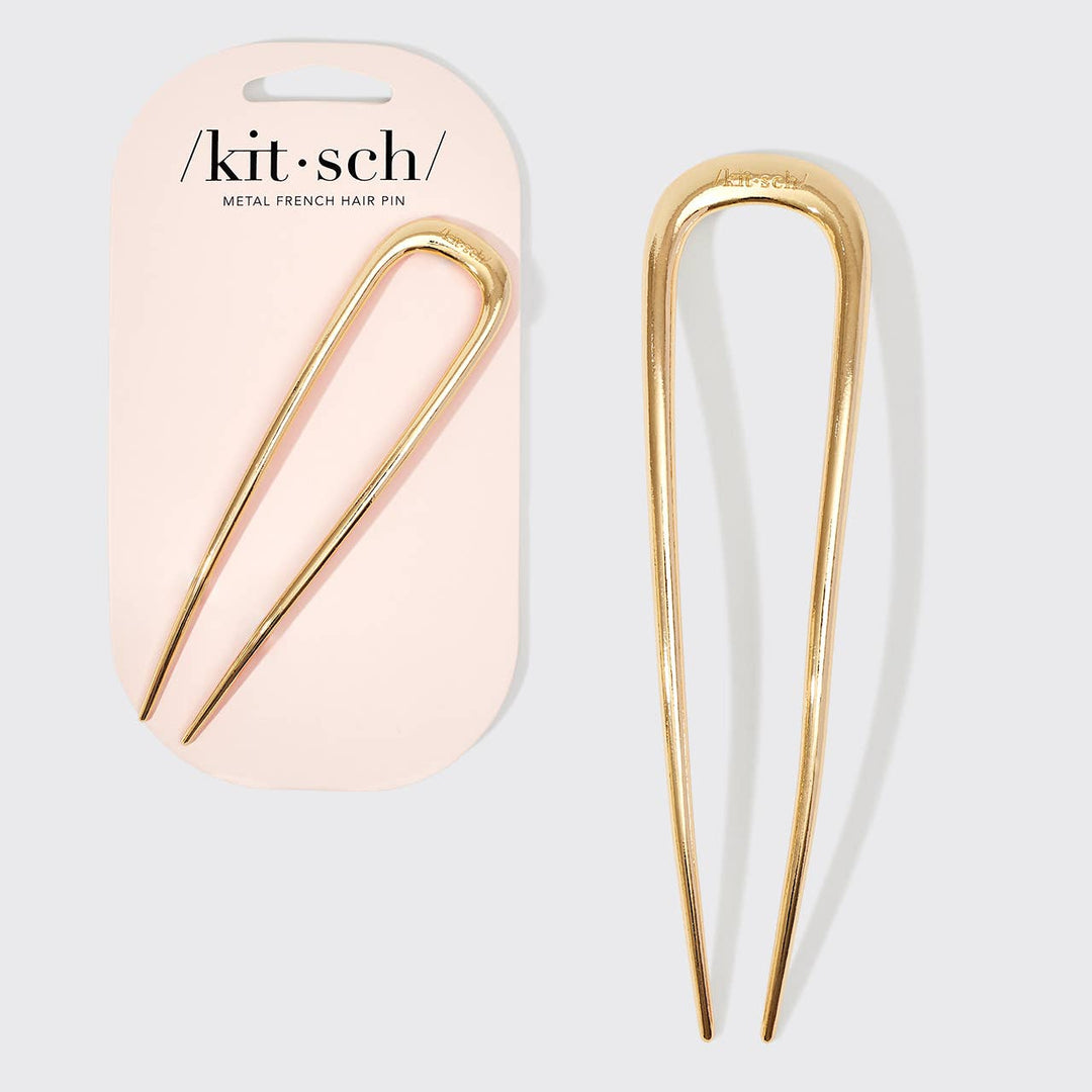 Gold Metal French Hair Pin by Kitsch