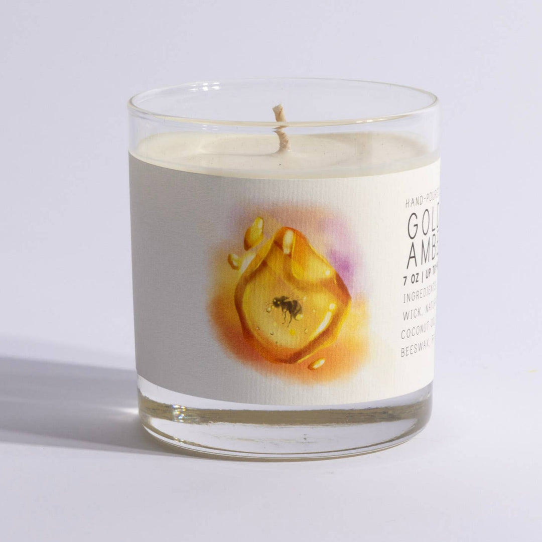 Golden Amber Medium Candle by Just Bee