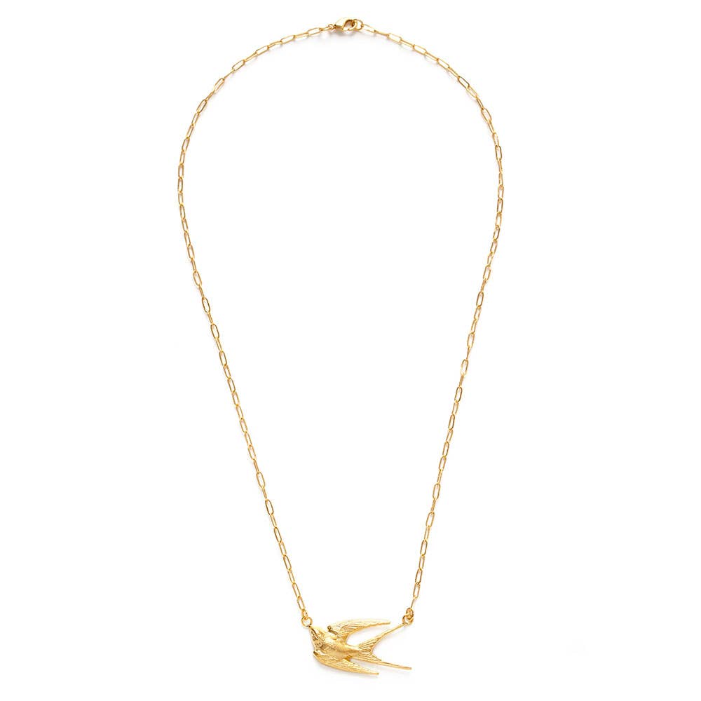 Golden Swallow Bird Necklace necklace women jewelry