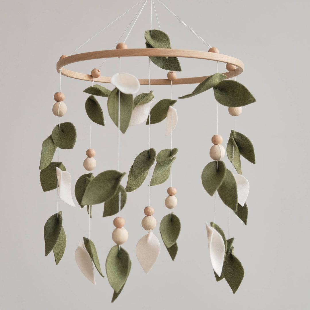 Green Floral Nursery Forest Baby Crib Mobile