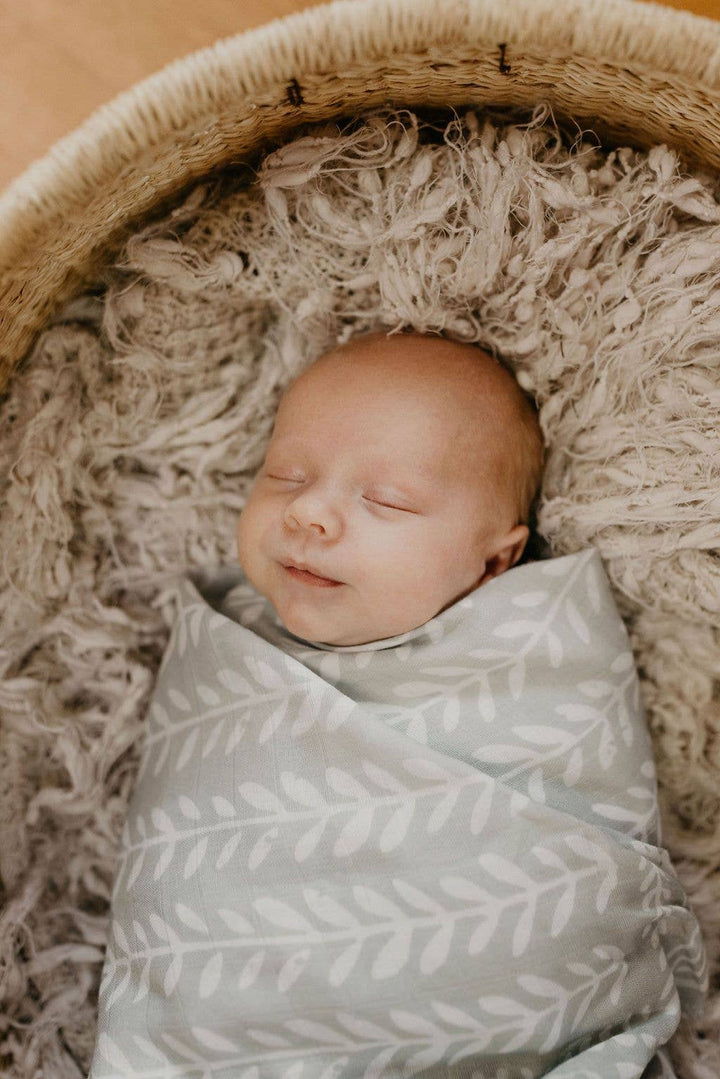 Green Spruce Tapestry Swaddle Baby Blanket