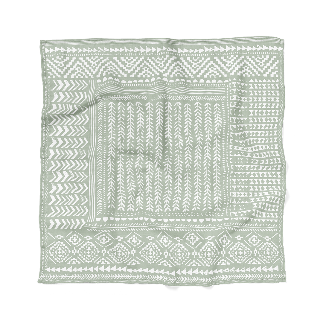 Green Spruce Tapestry Swaddle Baby Blanket
