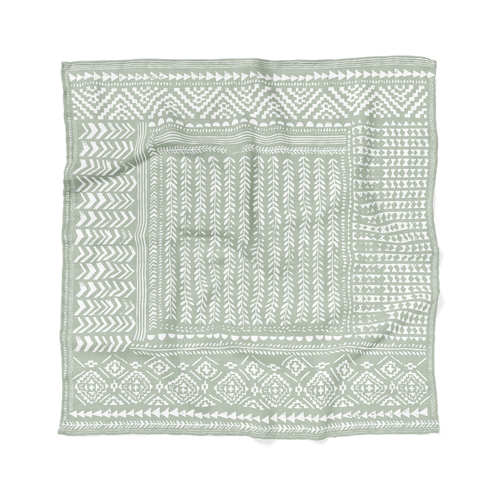 Green Spruce Tapestry Swaddle Baby Blanket