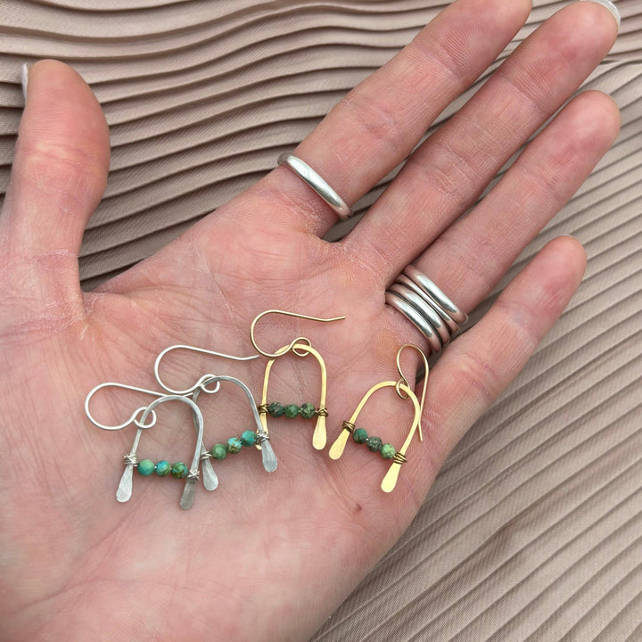 Handmade Bitty Earrings Gold or Silver