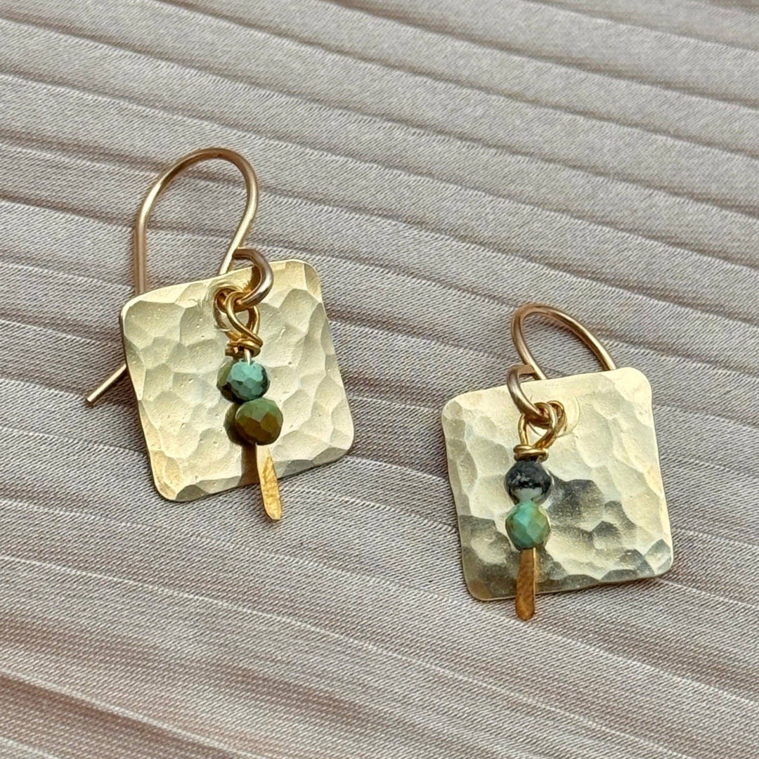 Handmade Frame Earrings in Gold