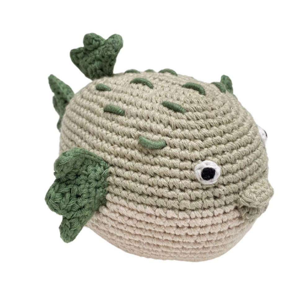 Handmade Pufferfish Rattle Beach Baby Toy