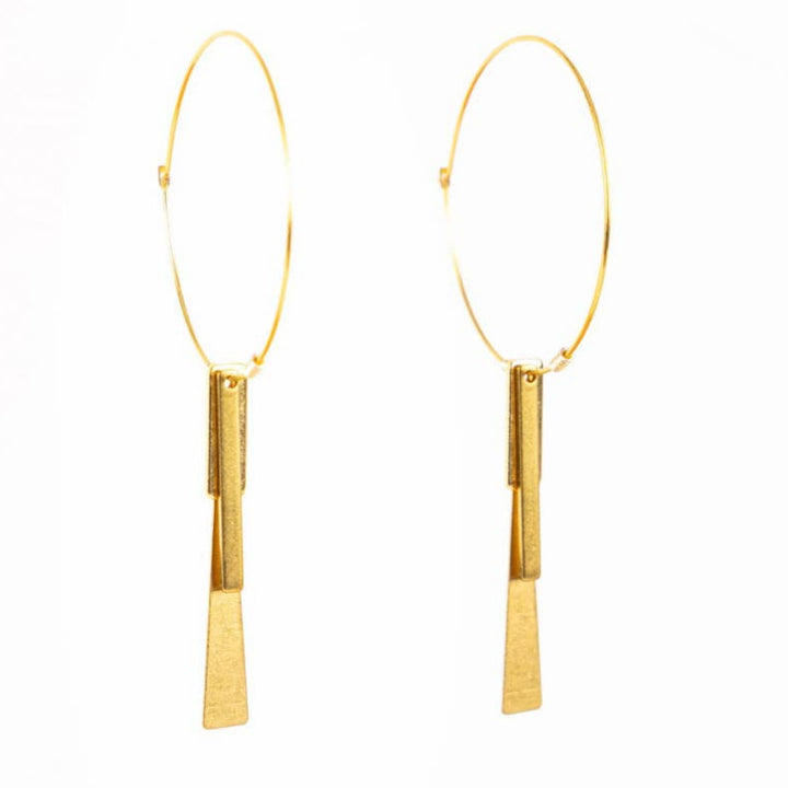 Handmade Swing Lines Hoop Earring