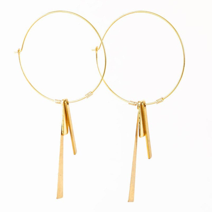 Handmade Swing Lines Hoop Earring