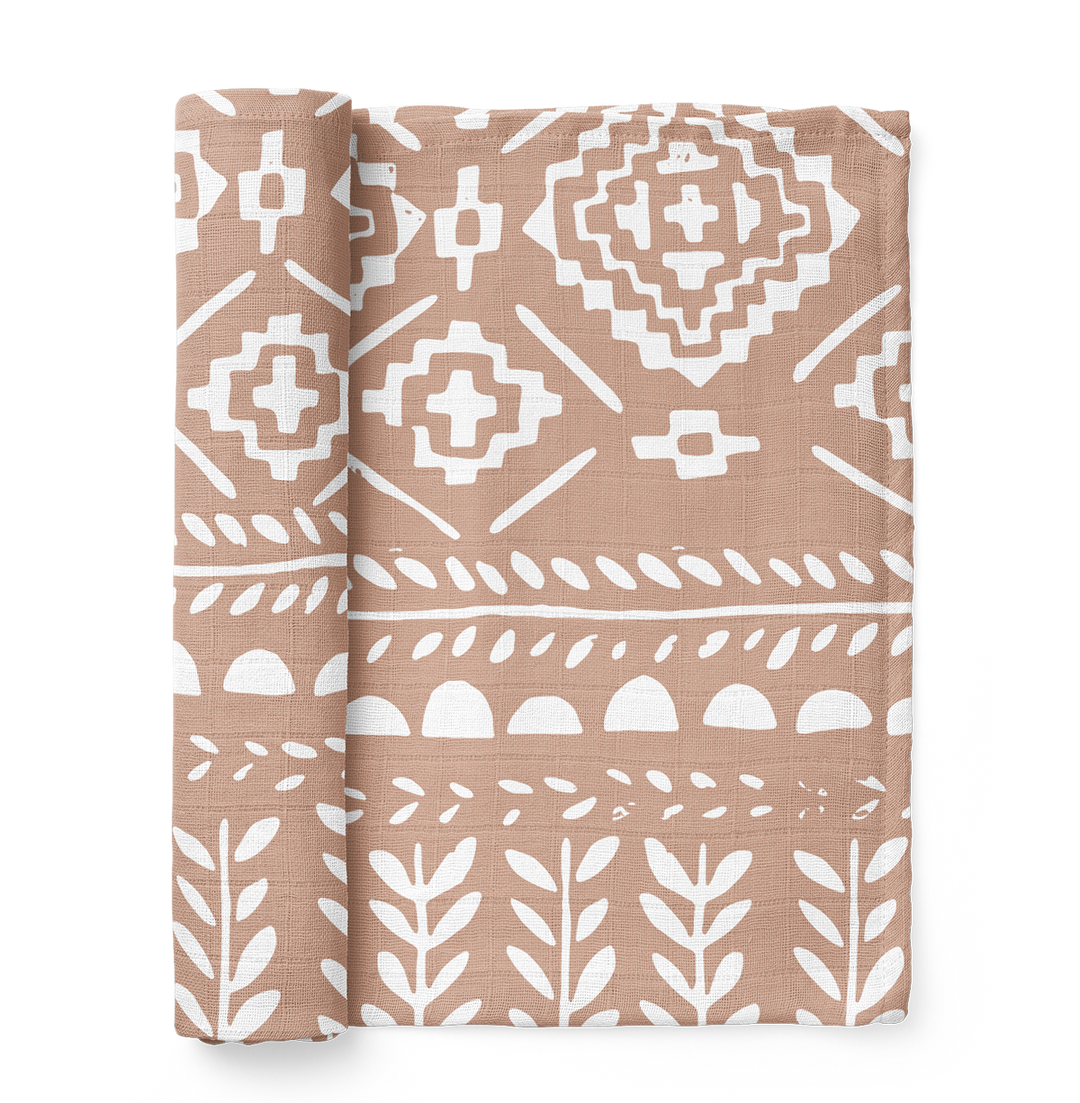 Honey Gold Tapestry Swaddle Baby Blanket