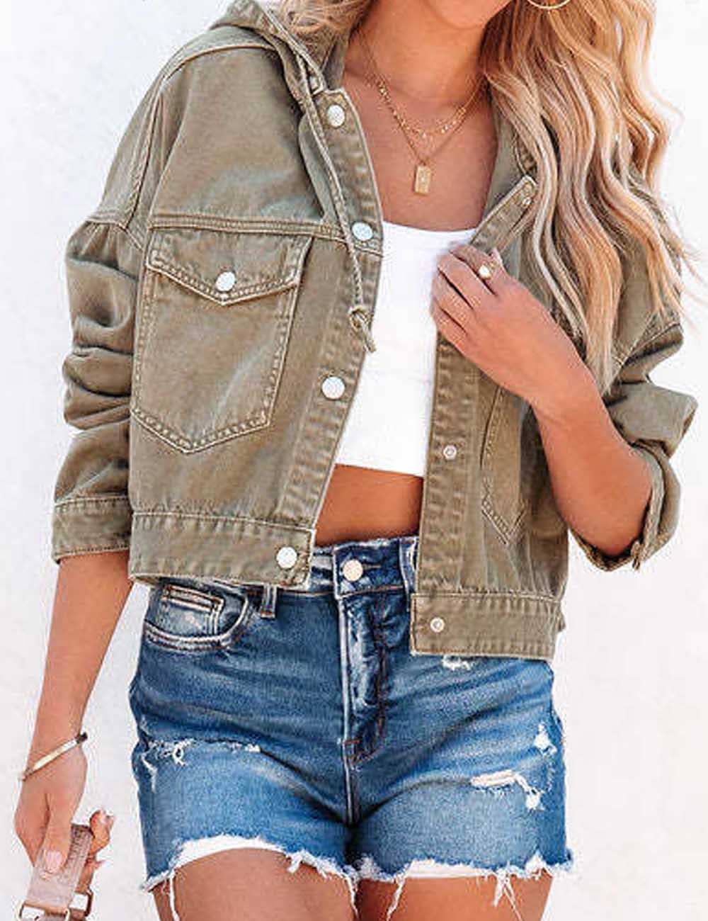 Hooded Jacket in Camel