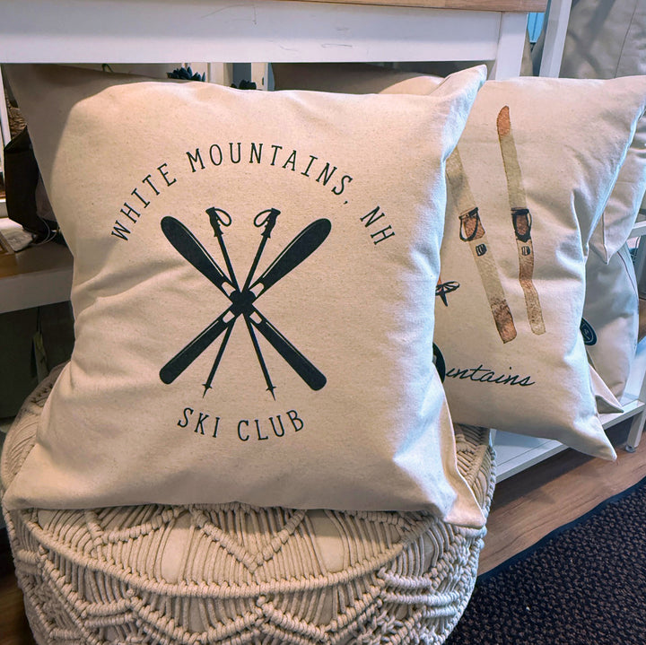 White Mountains NH Ski Club  Canvas Pillow