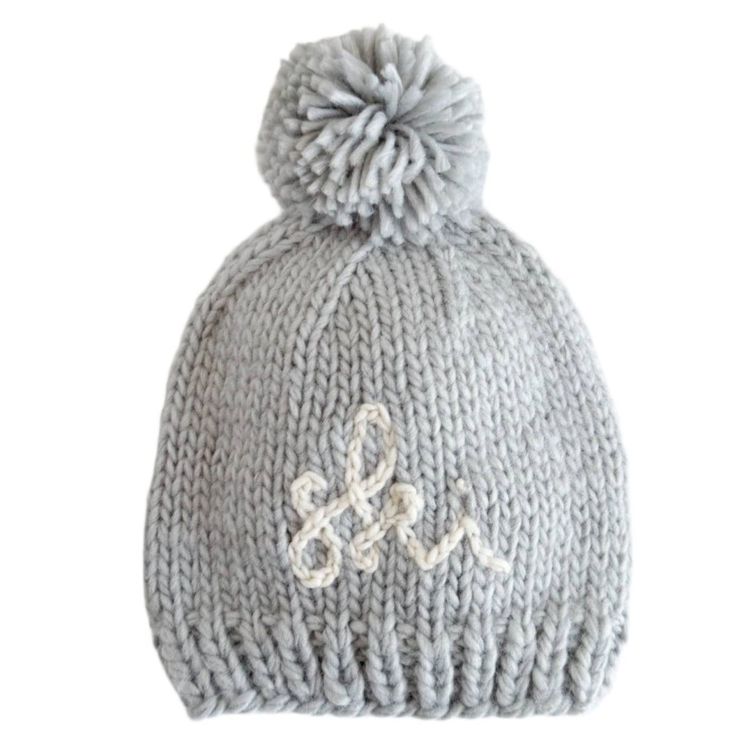 Knit Ski Pom Pom in Grey