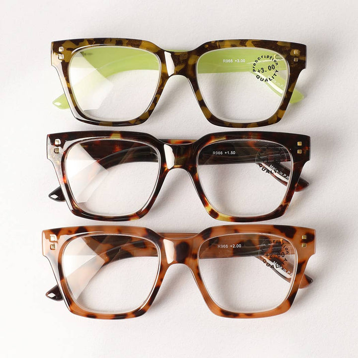 Leopard Square Frame Reading Glasses