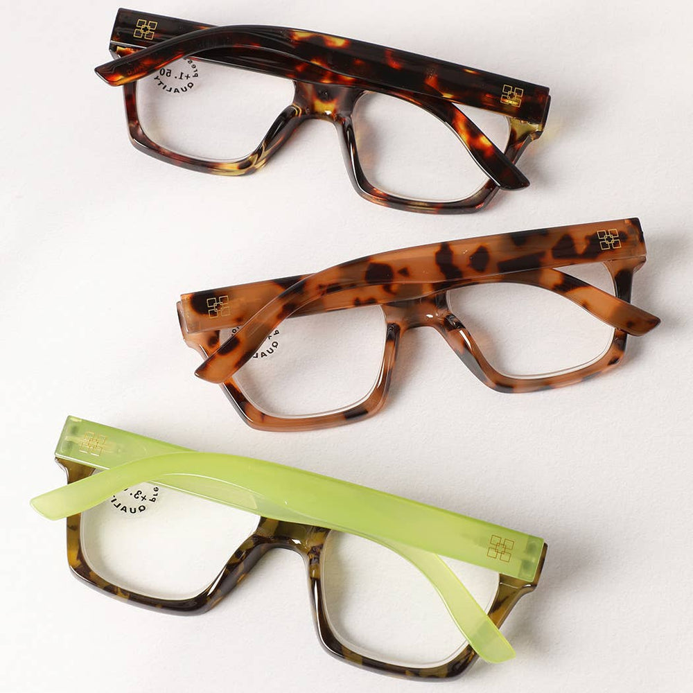 Leopard Square Frame Reading Glasses
